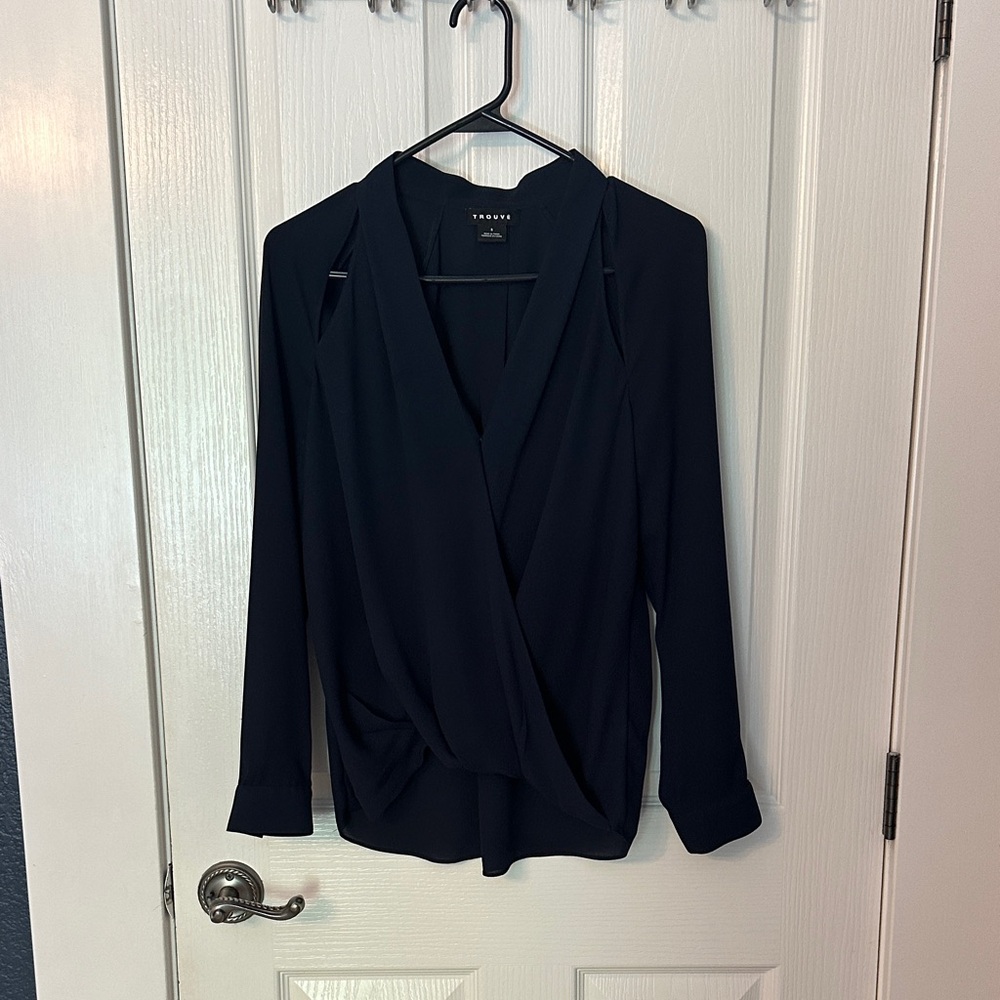Trouve Navy Women's Blouse